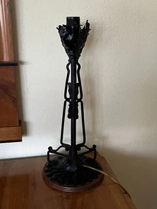Florentiner Tischleuchte Lampe Italien Vintage Höhe: 53 cm. Metall Blätter Italy - Bild 1 von 12