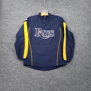 Tampa Bay Rays Majestic Jacket Womens S Small Blue 1/4 Zip Pullover Windbreaker - Picture 1 of 12