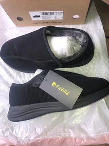 FitVille Scarpe Donna Diabetiche con Fodera in Pelliccia Calda Pantofole Invernali 9,5 EW - Foto 1 di 9