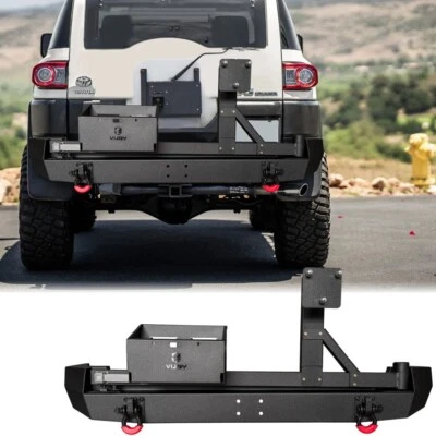 Steel Rear Bumper For 2007-2014 Toyota FJ Cruiser with Spare Tire Rack Foto 1 de 4