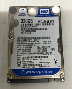 Western Digital WD3200BEVT 320GB Hard Drive 2.5"SATA Laptop HDD WD Scorpio Blue - Picture 1 of 2