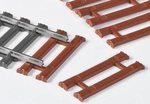 Weinert 74027 - Zwei Stahlschwellen mit Aussparungen für Schienenverbinder, H0 - Bild 1 von 2