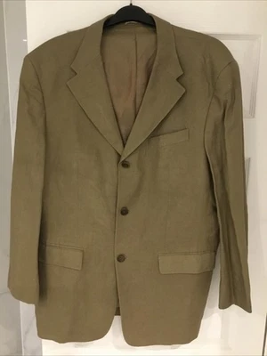 ZARA Nature 100% Linen Khaki Jacket -size XL (UK) / 56 (EUR) / 48 (USA) - Image 1 of 4