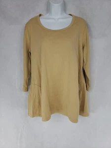 Rundholz Dip Swing Top XL mais/hellbraun Black Label LagenLook Pullover Stretch Baumwolle - Bild 1 von 10