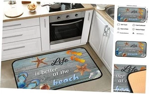 Beach Board Starfish Kitchen Mat Cushioned Anti-Fatigue Kitchen Rug, Shell - Picture 1 of 8