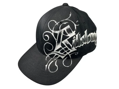 BILLABONG черный/белый большой стороне логотип бейсбольная шляпа коньков серфинга спортзал Flex Fit Sz L/XL - Изображение 1 из 4