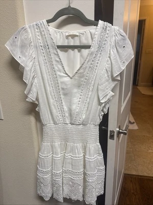 Ramy Brook Harlow Smocked Waist Eyelet Dress Size XS - Image 1 of 4