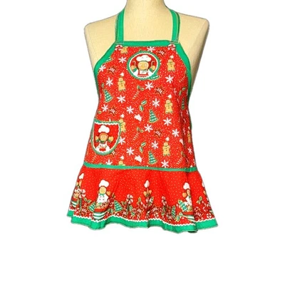 Delantal de Navidad con babero pan de jengibre bastones de caramelo árboles copos de nieve VER MEDIDAS Foto 1 de 4