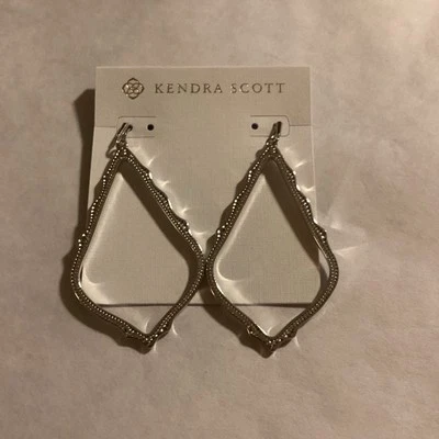 Brand New With Tags Kendra Scott Sophee Rhodium (Silver) Drop Earrings - Image 1 of 4