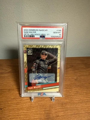 2024 Optic Racing Sam Mayer Gold Vinyl 1/1 Auto PSA 10 - Image 1 of 2