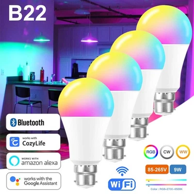 Smart RGB LED Light Bulb for Apps by iOS Android Amazon Alexa Google Home NEW - Image 1 of 4
