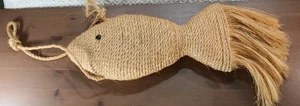 NAUTICAL LARGE ROPE WALL HANGING DECORATIVE FISH WITH PELLETS  FOR KITTENS... - Picture 1 of 14