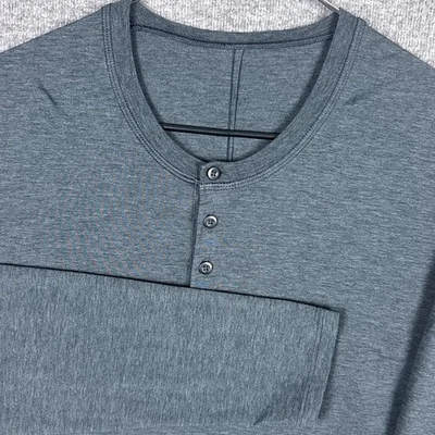 Camisa Lululemon Henley Para Hombre Grande Gris Manga Larga Elastizada 5 Años Básica Foto 1 de 4