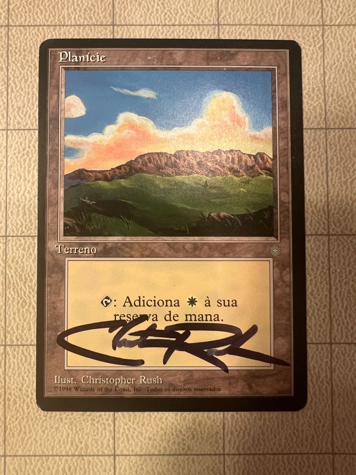 MTG Ice Age Portuguese Plains (Planicie) Artist Proof Signed by Christopher Rush - Image 1 of 2