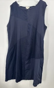 Vestido Cynthia Rowley Mezcla de Lino Lagenlook Bolsillos Azul Marino Talla Grande 3X Nuevo - Imagen 1 de 5