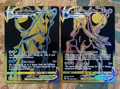 Pokemon Card TCG - Ice Rider & Shadow Rider Calyrex VMAX Secret Rare Set NM - Image 1 of 2