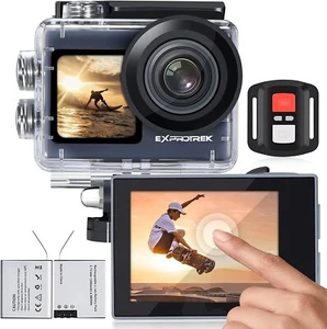 Exprotrek 4K Action Sport wasserdichte Kamera Touchscreen mit Helmzubehör - Bild 1 von 6