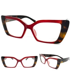 Women Oversize Exaggerated Retro Cat Eye READING Eye Glasses Readers Frame +2.50 - Picture 1 of 6