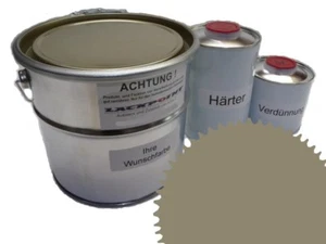 1 Liter Set 2K Autolack RAL 7034 Gelbgrau Matt kein Klarlack Lackpoint Grau ! - Bild 1 von 1
