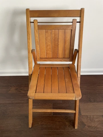 Solid Wood Vintage Mid Century Slat Seat Back Folding Chair Cover