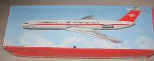 VINTAGE IL-62 RUSSIAN FRICTION POWER JET AIR PLANE TIN TOY BOX - Picture 1 of 6
