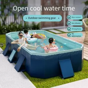 Piscina al aire libre sobre el suelo piscina plegable rectangular piscina para adultos y niños - Imagen 1 de 11