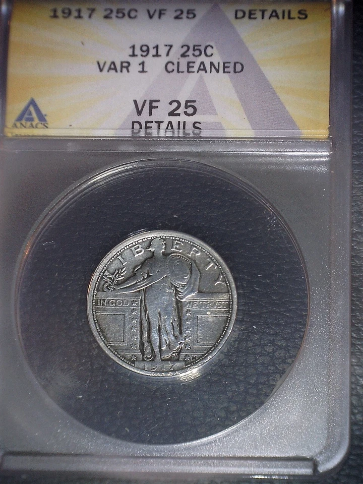 1917 Standing Liberty Quarter ANACS-VF 25, Type 1, Good Looking - Image 1 of 2