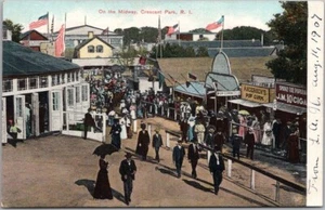 c1910s Providence, RI Postkarte "On the Midway, CRESCENT PARK" Vergnügungspark - Bild 1 von 2