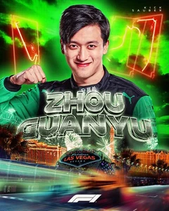 Zhou Guanyu 2024 Las Vegas Grand Prix Collage 8x10 Formel 1 Rennfoto - Bild 1 von 1