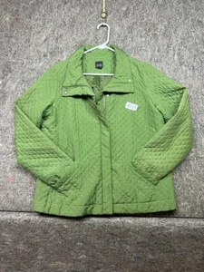 Eileen Fisher Blazer Button Front Silk Green Padded Size PL - Picture 1 of 9