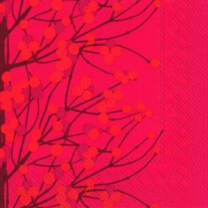 LUMIMARJA red Marimekko red white floral paper lunch napkins new 20 in pack - Picture 1 of 1