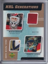 2006-07 UD Generations Patches Dual #G2PBL Martin Brodeur/Roberto Luongo 03/10