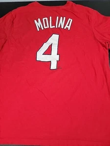Nike MLB St. Louis Cardinals Yadier Molina #4 Jersey Shirt Mens Lg Red - Picture 1 of 6