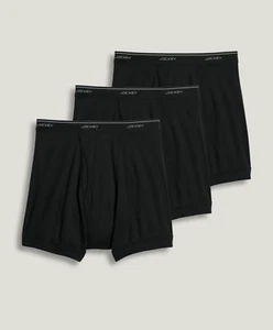 Men Jockey 3-Pack Classics Full Rise Black Staycool Cotton Boxer Brief Underwear - Picture 1 of 6