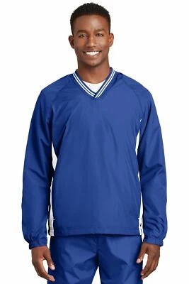 Sport Tek Para Hombres Punta Cuello en V Pullover Golf Viento Camisa Chaqueta M-JST62 Foto 1 de 3