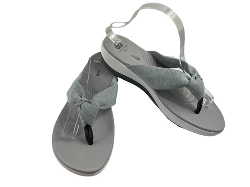 Clarks Cloudstoppers Arla Glison scarpe da donna grigio 11 M punta infradito sandali slipon