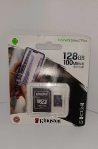 New Kingston CANVAS Select Plus MicroSD Memory Card 128GB up to 100mb/s - Picture 1 of 1