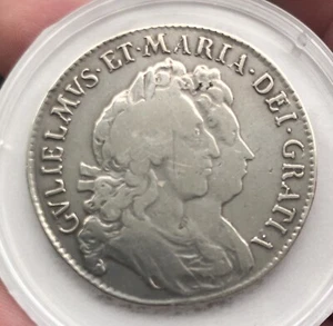 King William III & Queen Mary II Half Crown 169(3?) ( Silver ) - Picture 1 of 4