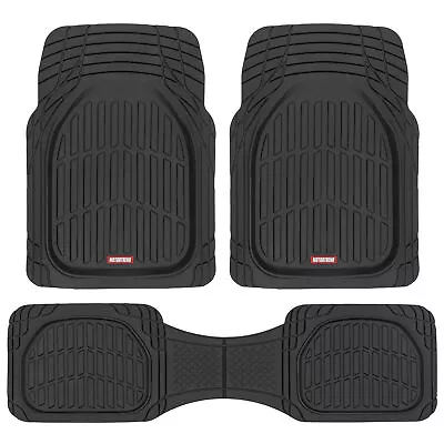 Motor Trend FlexTough 3pc Rubber Car Floor Mats - Thick Heavy Duty All Weather - Image 1 of 4