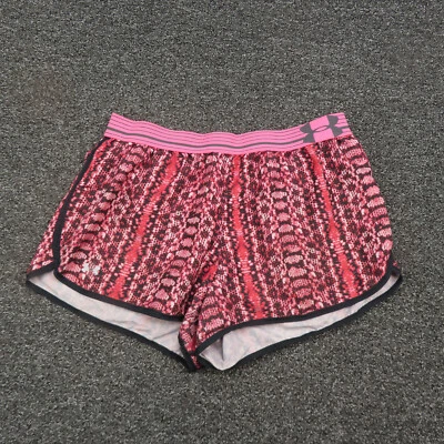 Under Armour Shorts Womens Medium Pink Geometric Breathable Running Workout Gym - Image 1 of 4