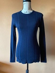 Jenny Park Blue Wool Cashmere Ribbed Pullover Sweater Size Medium - Picture 1 of 6