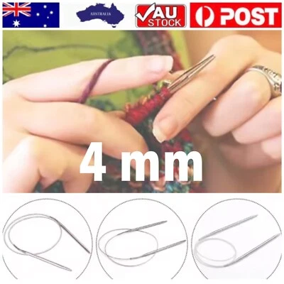 Quality Stainless Steel Circular Needle Needles Hook Yarn 4mm Knitting Crochet - image 1 of 4