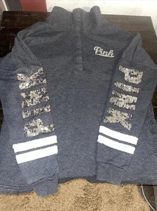 Pink Victoria Secret Langarm Pullover. Grau mit Taschen. - Bild 1 von 7