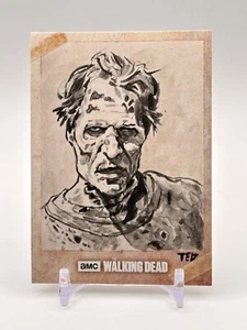 The Walking Dead (TWD) Hand-Drawn Zombie Sketch By Ted Dastic Jr. 1/1 - Picture 1 of 2