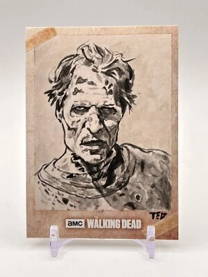 The Walking Dead (TWD) Hand-Drawn Zombie Sketch By Ted Dastic Jr. 1/1 - Image 1 of 2