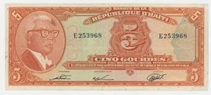 Haiti 5 Gourdes L.1979 Pick 232 VF+ Circulated Banknote Duvalier - Picture 1 of 2