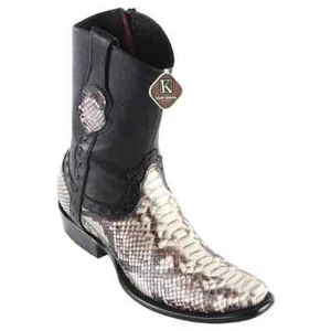 King Exotic NATURAL PYTHON SNAKE Western Boot Side Zipper Mid Calf EE 479B5749 - Picture 1 of 3