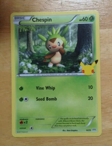 2021 McDonalds 25th Anniversary Pokemon Karten 6/25 CHESPIN Base Card - Bild 1 von 2