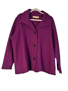 Women’s NIPON BOUTIQUE Purple Boiled Wool Jacket Sz 2X - Picture 1 of 4