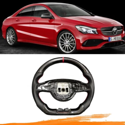 Volante de fibra de carbono AMG C63 C43 SLC GLC GLA GLE GLS para Mercedes-Benz Foto 1 de 4